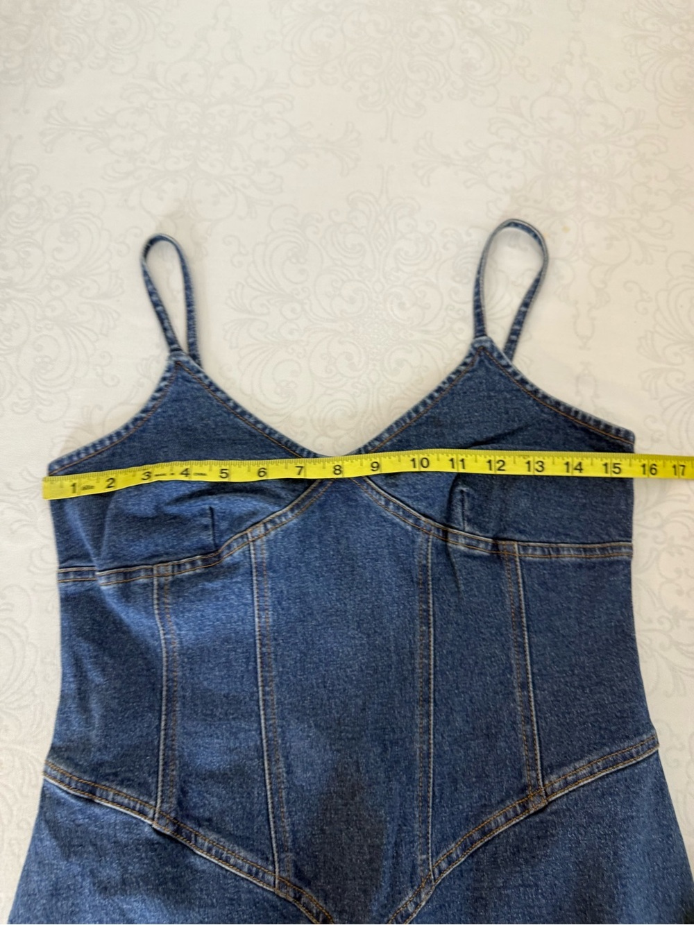Vintage Moda International Western Sleeveless Denim Jeans High Low Hem Dress 10 - Picture 8 of 11